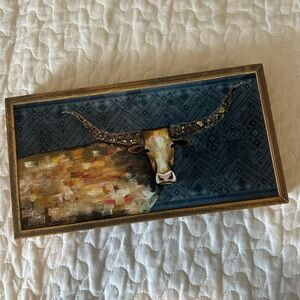 LONGHORN GEODE - TRIBAL BLUE MINI PRINT 10”x5”